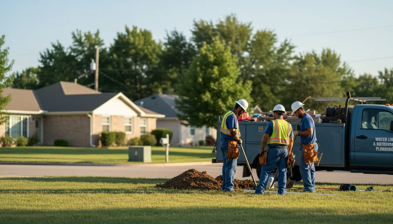 Residential water line and bathroom plumbing service in Harbor View, OH